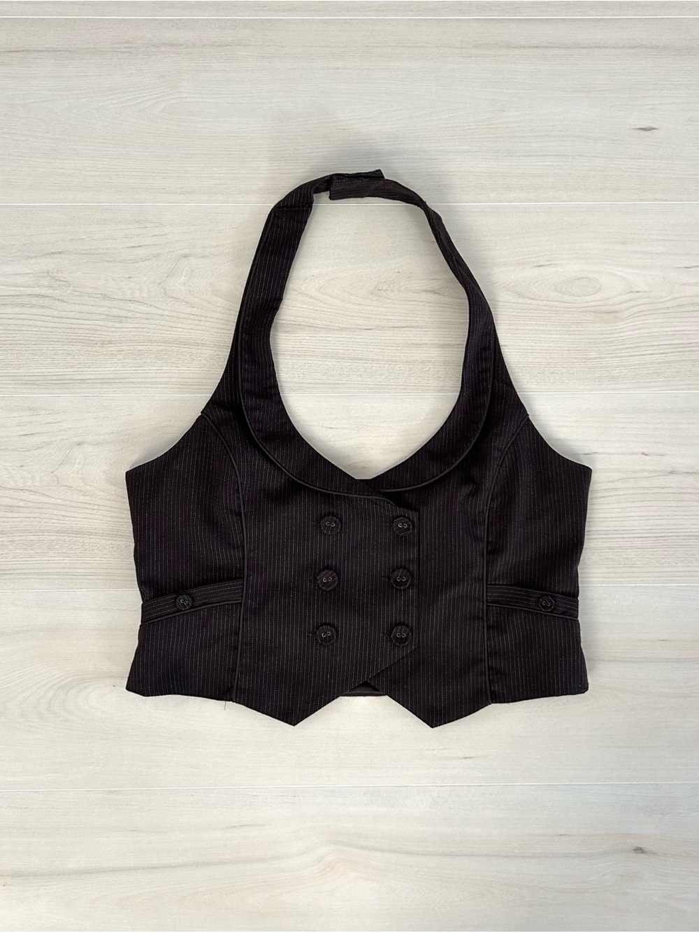studio y pinstripe brown vest